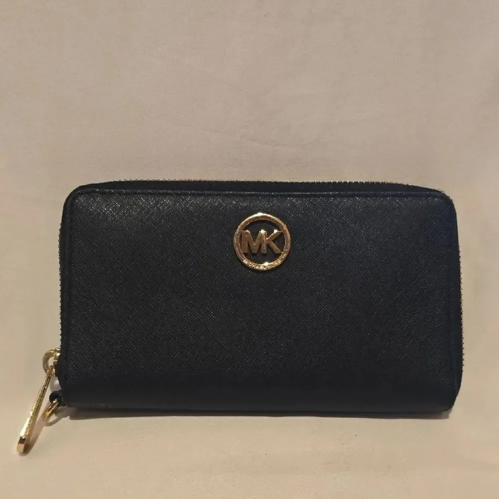Michael Kors Black Wallet with Gold Logo